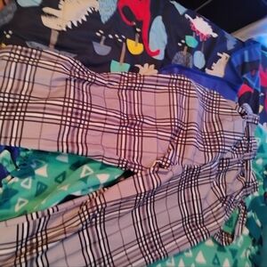 Plaid Trousers with Tie Waist